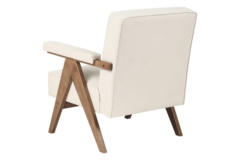 Fåtölj Evje - Beige, mörkt trä - Möbler - Stolar & fåtöljer - Fåtölj