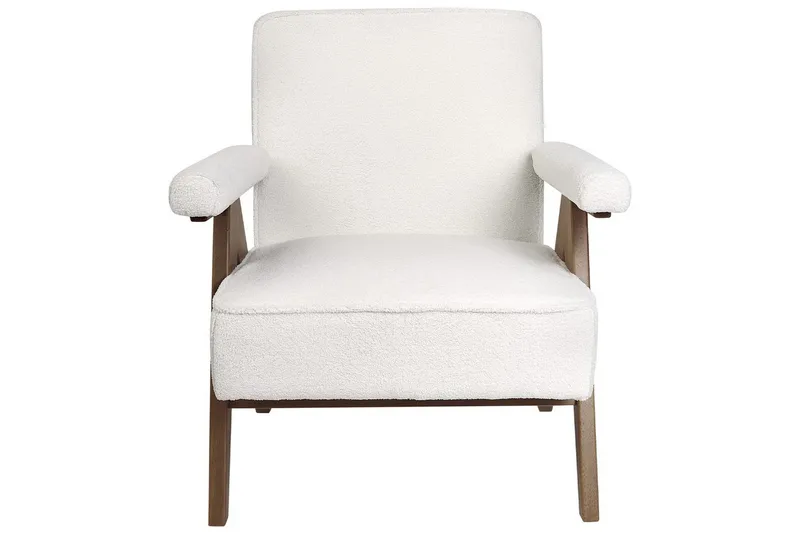 Fåtölj Evje - Vitt, mörkt trä - Möbler - Stolar & fåtöljer - Fåtölj