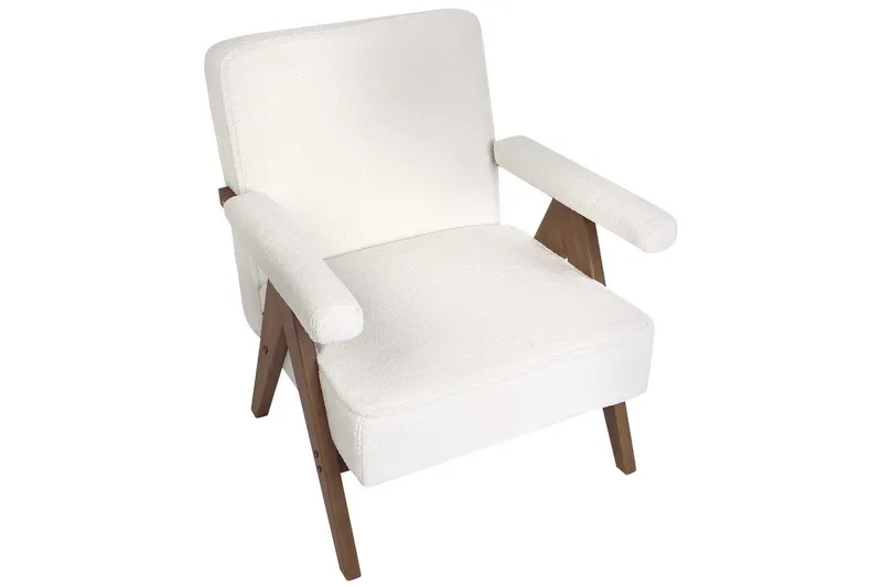 Fåtölj Evje - Vitt, mörkt trä - Möbler - Stolar & fåtöljer - Fåtölj