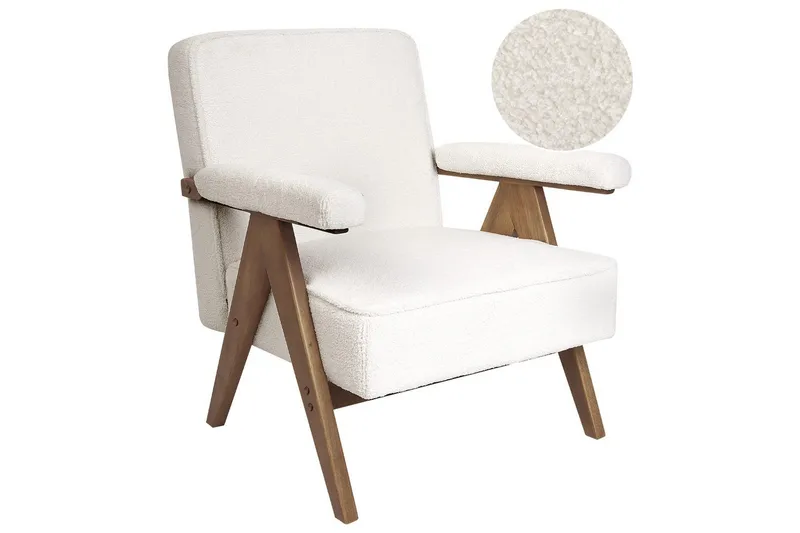 Fåtölj Evje - Vitt, mörkt trä - Möbler - Stolar & fåtöljer - Fåtölj