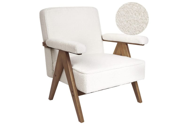 Fåtölj Evje - Vitt, mörkt trä - Möbler - Stolar & fåtöljer - Fåtölj