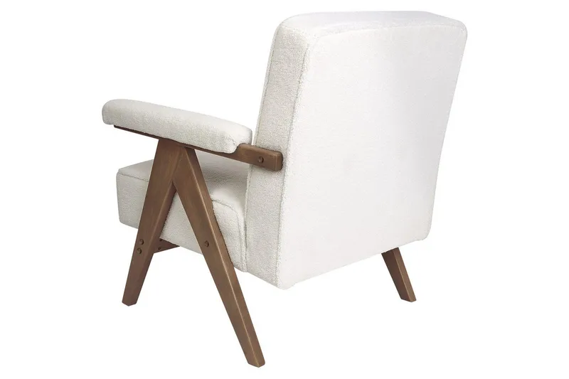 Fåtölj Evje - Vitt, mörkt trä - Möbler - Stolar & fåtöljer - Fåtölj