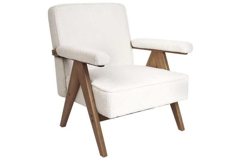 Fåtölj Evje - Vitt, mörkt trä - Möbler - Stolar & fåtöljer - Fåtölj