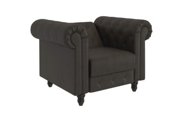 Fåtölj Felix Antracit, Mikrofiber/Trä/Metall - Antracit, Mikrofiber/Trä/Metall - Möbler - Stolar & fåtöljer - Fåtölj - Chesterfield fåtölj
