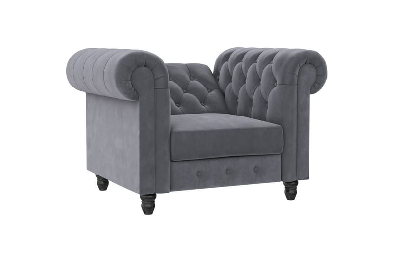 Fåtölj Felix Antracit, Sammet/Trä/Metall - Antracit, Sammet/Trä/Metall - Möbler - Stolar & fåtöljer - Fåtölj