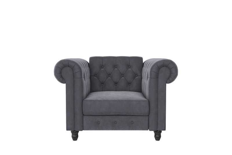 Fåtölj Felix Antracit, Sammet/Trä/Metall - Antracit, Sammet/Trä/Metall - Möbler - Stolar & fåtöljer - Fåtölj