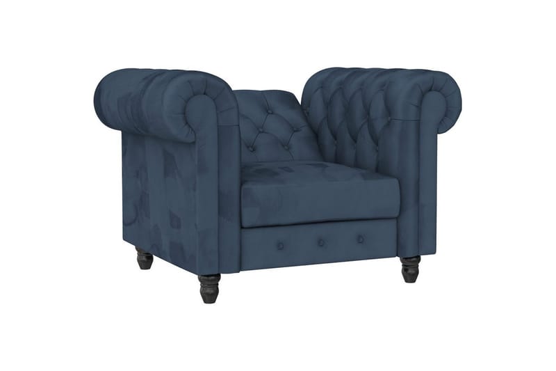 Fåtölj Felix Blå, Sammet/Trä/Metall - Blå, Sammet/Trä/Metall - Möbler - Stolar & fåtöljer - Fåtölj