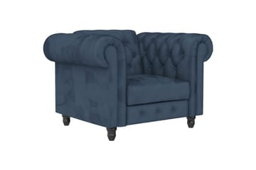 Fåtölj Felix Blå, Sammet/Trä/Metall