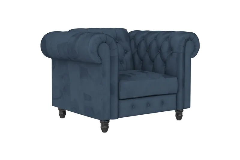 Fåtölj Felix Blå, Sammet/Trä/Metall - Blå, Sammet/Trä/Metall - Möbler - Stolar & fåtöljer - Fåtölj