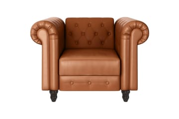 Fåtölj Felix Cognac, PU/trä/metall - Cognac, PU/trä/metall - Möbler - Stolar & fåtöljer - Fåtölj - Skinnfåtölj & läderfåtölj