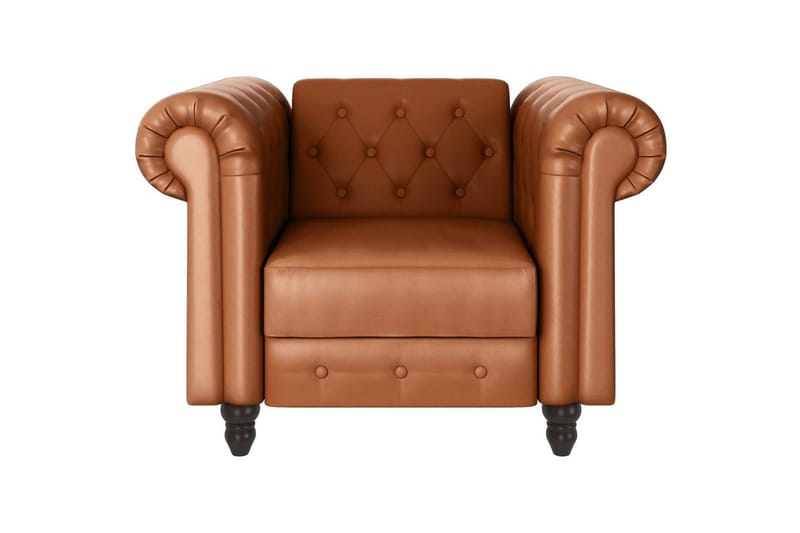 Fåtölj Felix Cognac, PU/trä/metall - Cognac, PU/trä/metall - Möbler - Stolar & fåtöljer - Fåtölj