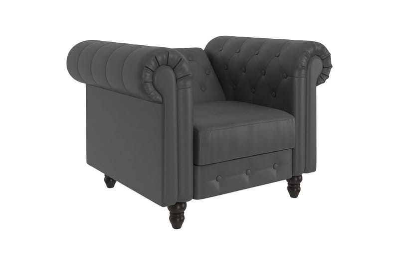 Fåtölj Felix Grå, PU/trä/metall - Grå, PU/trä/metall - Möbler - Stolar & fåtöljer - Fåtölj