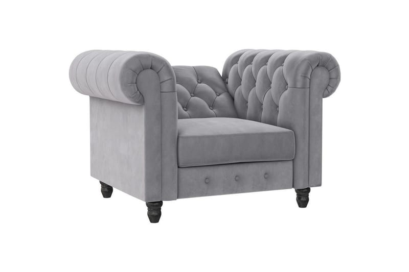 Fåtölj Felix Ljusgrå, Sammet/Trä/Metall - Ljusgrå, Sammet/Trä/Metall - Möbler - Stolar & fåtöljer - Fåtölj