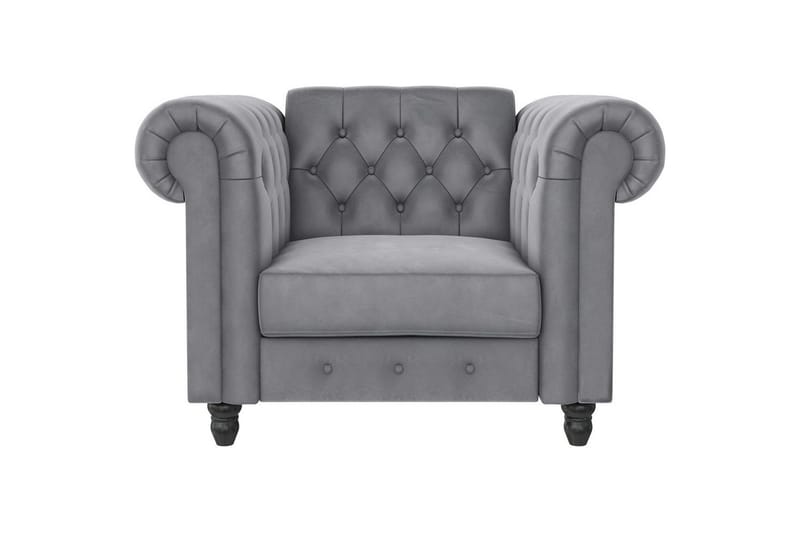 Fåtölj Felix Ljusgrå, Sammet/Trä/Metall - Ljusgrå, Sammet/Trä/Metall - Möbler - Stolar & fåtöljer - Fåtölj