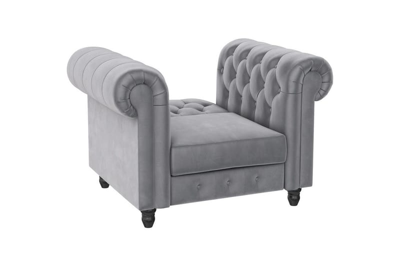 Fåtölj Felix Ljusgrå, Sammet/Trä/Metall - Ljusgrå, Sammet/Trä/Metall - Möbler - Stolar & fåtöljer - Fåtölj