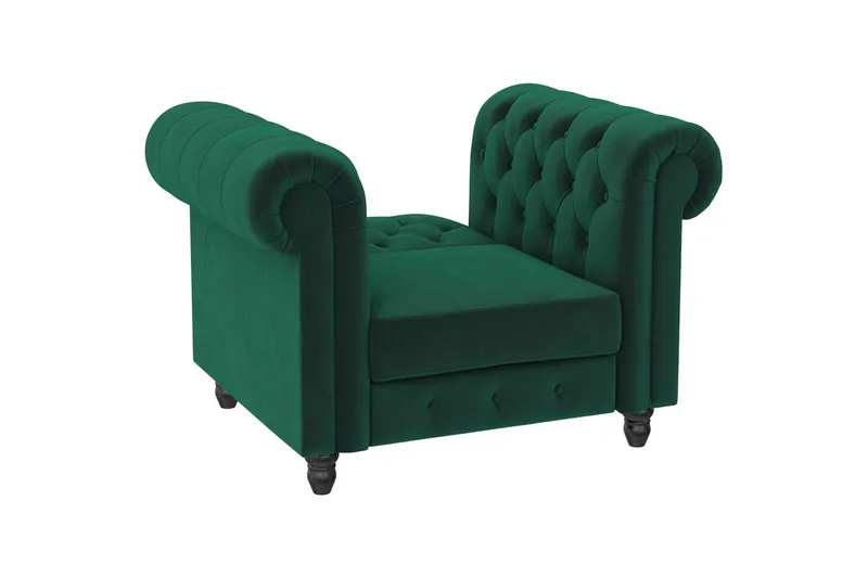 Fåtölj Felix Mörkgrön, Sammet/Trä/Metall - Mörkgrön, Sammet/Trä/Metall - Möbler - Stolar & fåtöljer - Fåtölj