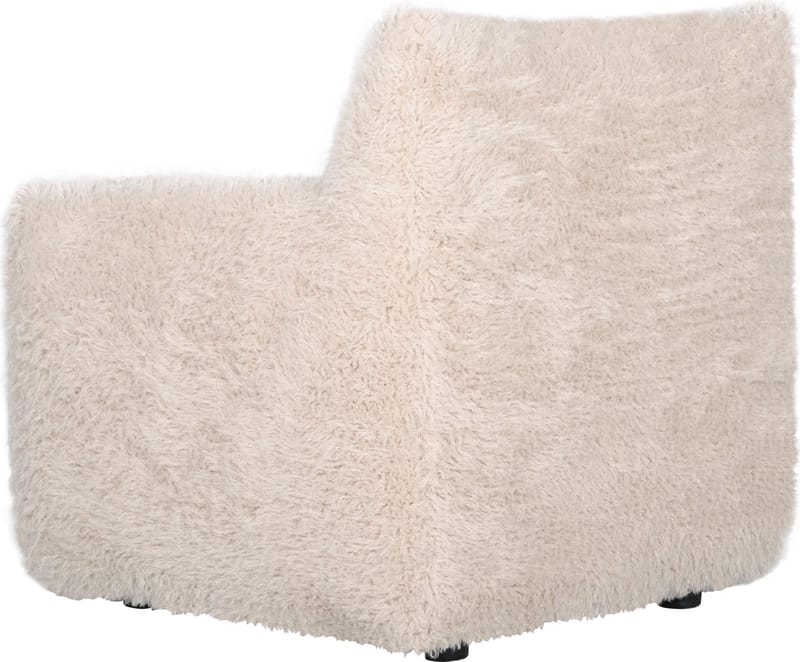 Fåtölj fluffig beige tygklädsel - beige - Möbler - Stolar & fåtöljer - Fåtölj