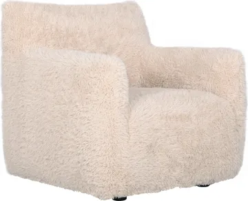 Fåtölj fluffig beige tygklädsel - beige - Möbler - Stolar & fåtöljer - Fåtölj