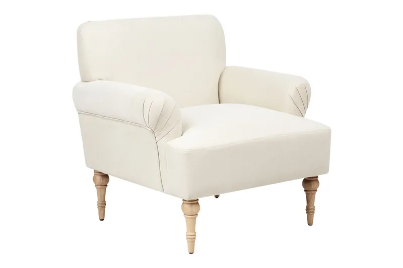 Fåtölj Fredros, Beige, ljust trä