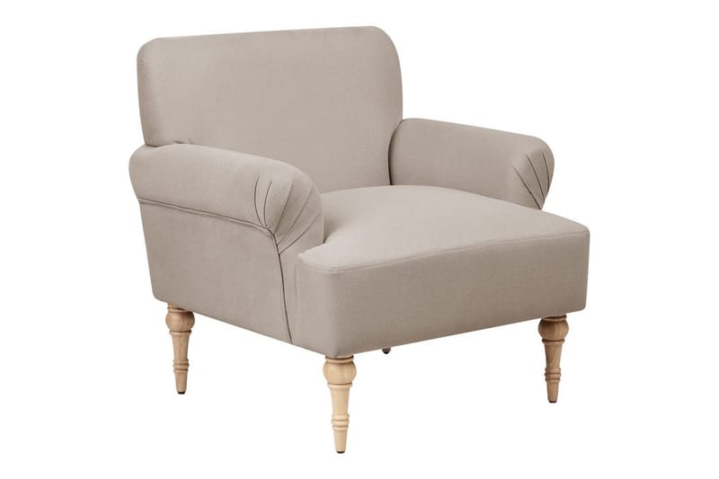 Fåtölj Fredros - Taupe, ljust trä - Möbler - Stolar & fåtöljer - Fåtölj