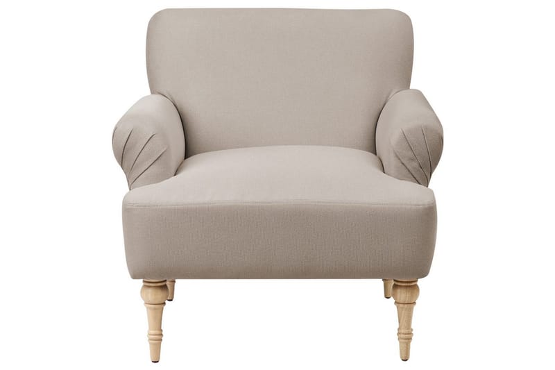 Fåtölj Fredros - Taupe, ljust trä - Möbler - Stolar & fåtöljer - Fåtölj