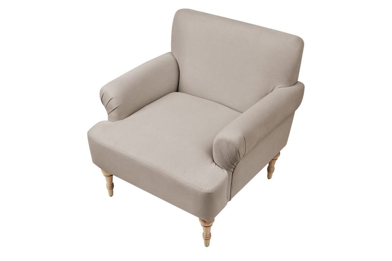 Fåtölj Fredros - Taupe, ljust trä - Möbler - Stolar & fåtöljer - Fåtölj