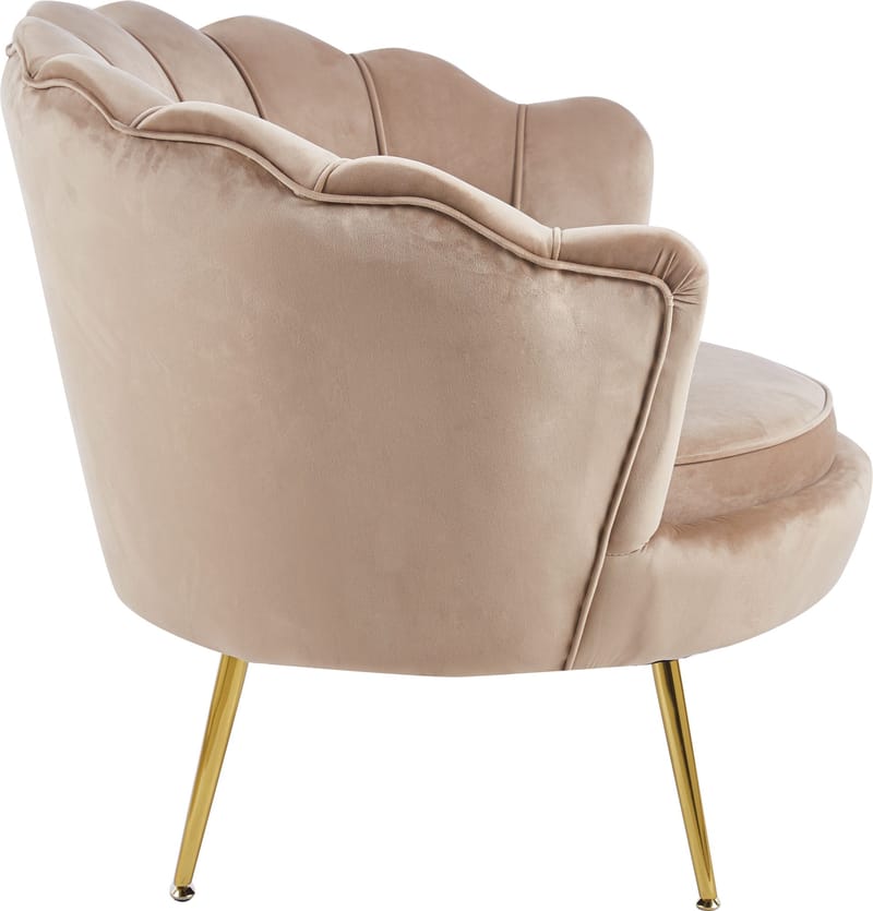 Fåtölj i mörk beige sammet/mässing - Kingsley - Möbler - Stolar & fåtöljer - Fåtölj