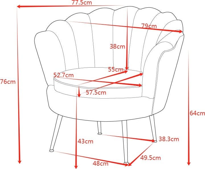 Fåtölj i mörk beige sammet/mässing - Kingsley - Möbler - Stolar & fåtöljer - Fåtölj