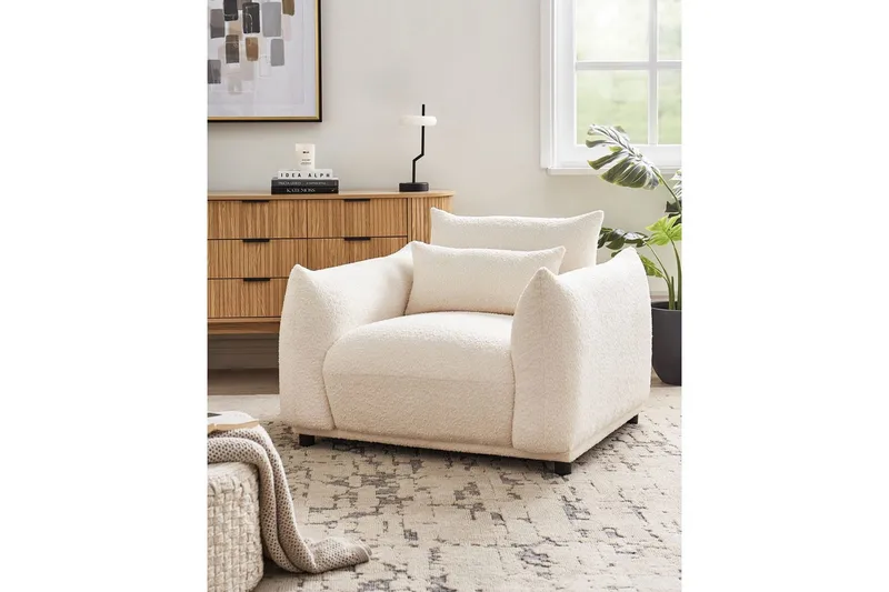 Fåtölj Jamsa - Vit, Svart - Möbler - Stolar & fåtöljer - Fåtölj