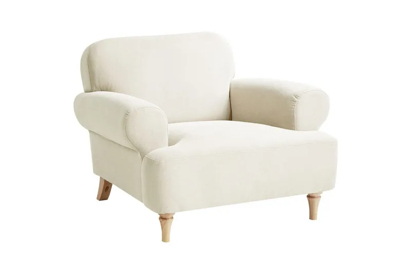 Fåtölj Kiberg, Beige, ljust trä