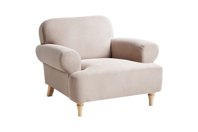 Fåtölj Kiberg, Taupe, ljust trä