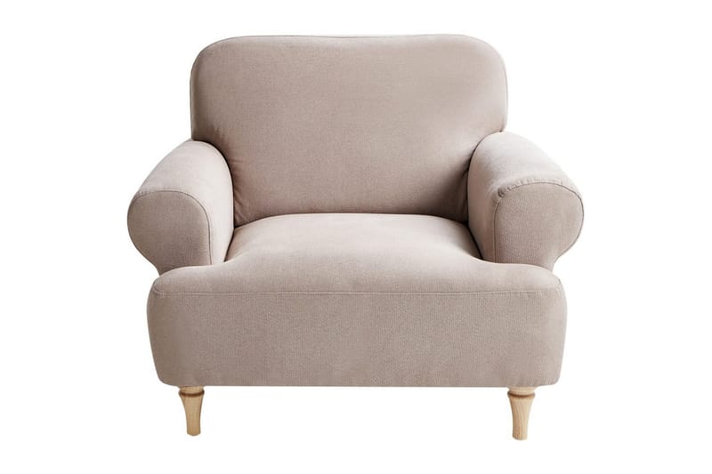 Fåtölj Kiberg - Taupe, ljust trä - Möbler - Stolar & fåtöljer - Fåtölj