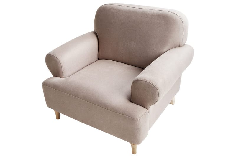 Fåtölj Kiberg - Taupe, ljust trä - Möbler - Stolar & fåtöljer - Fåtölj