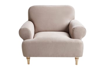 Fåtölj Kiberg - Taupe, ljust trä - Möbler - Stolar & fåtöljer - Fåtölj