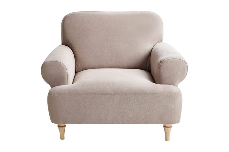 Fåtölj Kiberg - Taupe, ljust trä - Möbler - Stolar & fåtöljer - Fåtölj