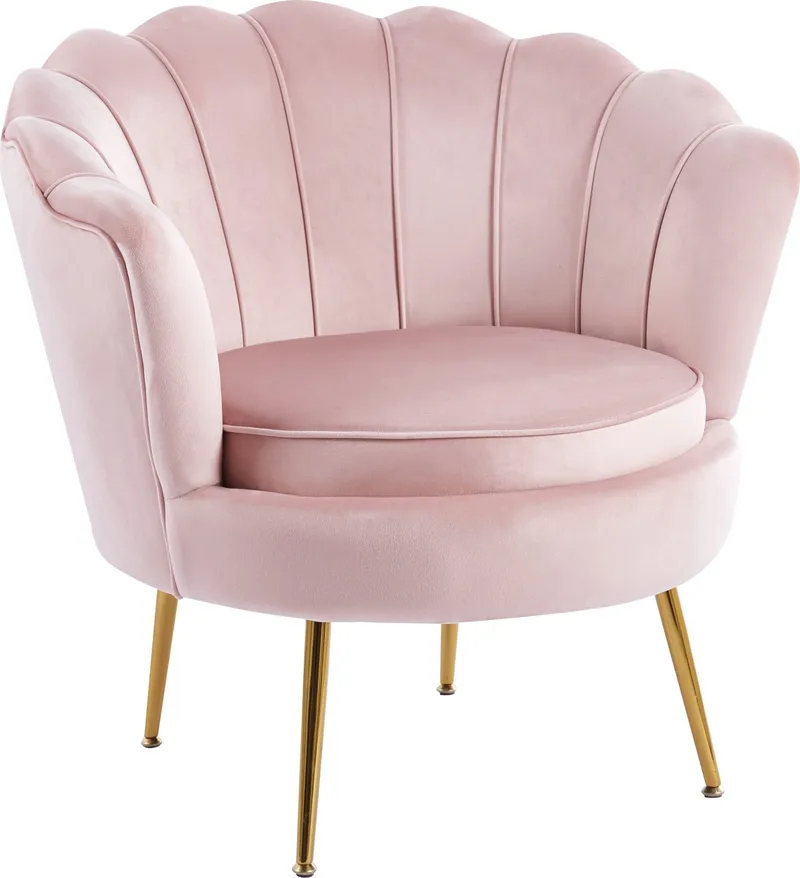 Fåtölj Kingsley i Sammet, Rosa / mässing