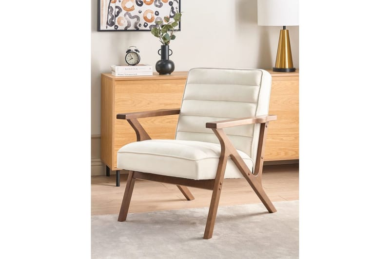 Fåtölj Kisa - Vitt, mörkt trä - Möbler - Stolar & fåtöljer - Fåtölj