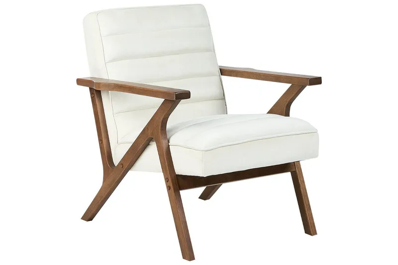 Fåtölj Kisa, Vitt, mörkt trä