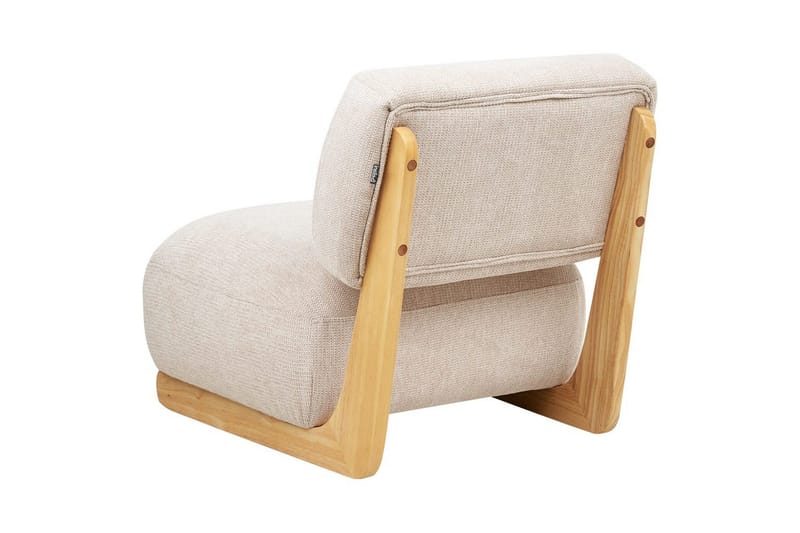 Fåtölj Kokkola - Beige, ljust trä - Möbler - Stolar & fåtöljer - Fåtölj