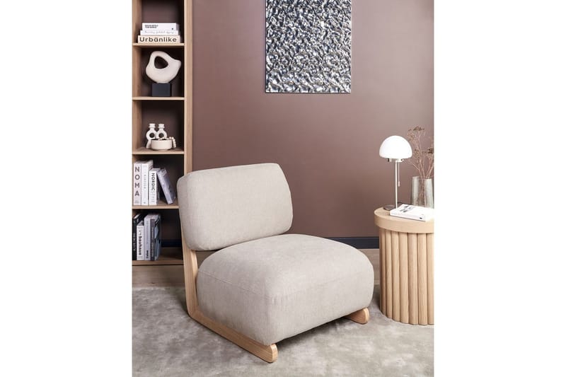 Fåtölj Kokkola - Beige, ljust trä - Möbler - Stolar & fåtöljer - Fåtölj