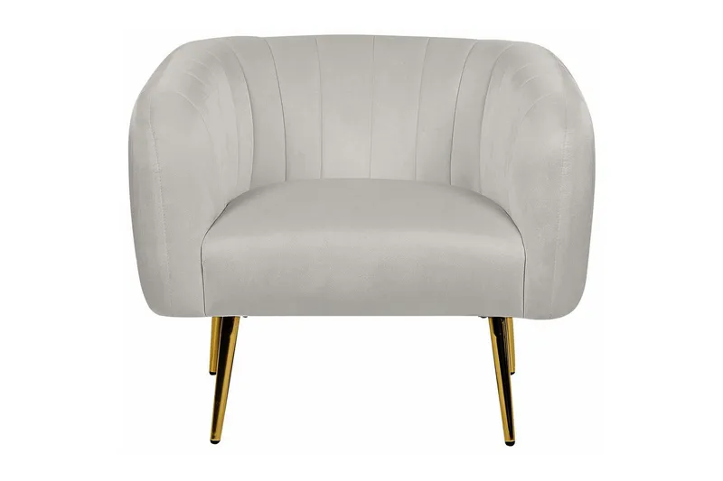 Fåtölj Laconia - Grå, guld - Möbler - Stolar & fåtöljer - Fåtölj