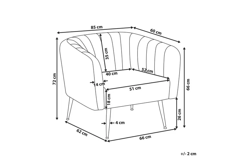 Fåtölj Laconia - Grå, guld - Möbler - Stolar & fåtöljer - Fåtölj