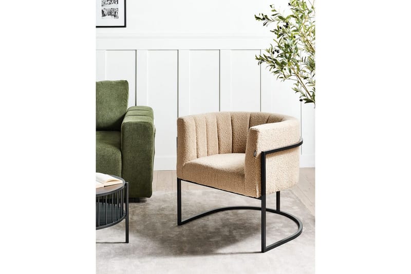 Fåtölj Larvik II Beige/svart - Beige/svart - Möbler - Stolar & fåtöljer - Fåtölj