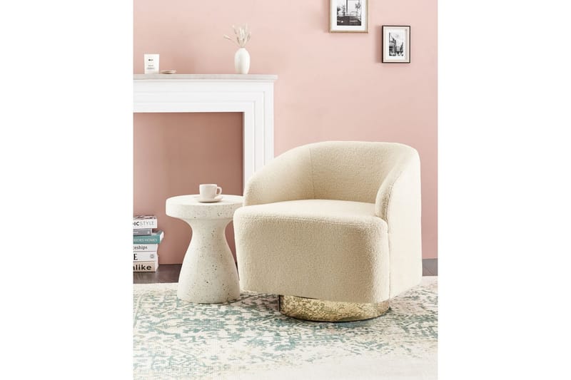 Fåtölj Lavik Beige/guld - Beige/guld - Möbler - Stolar & fåtöljer - Fåtölj