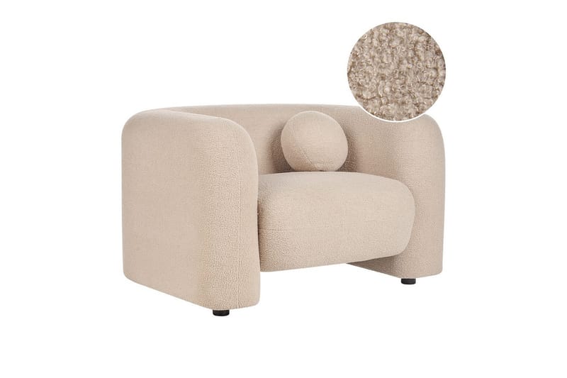 Fåtölj Leiren, Beige/Bouclé