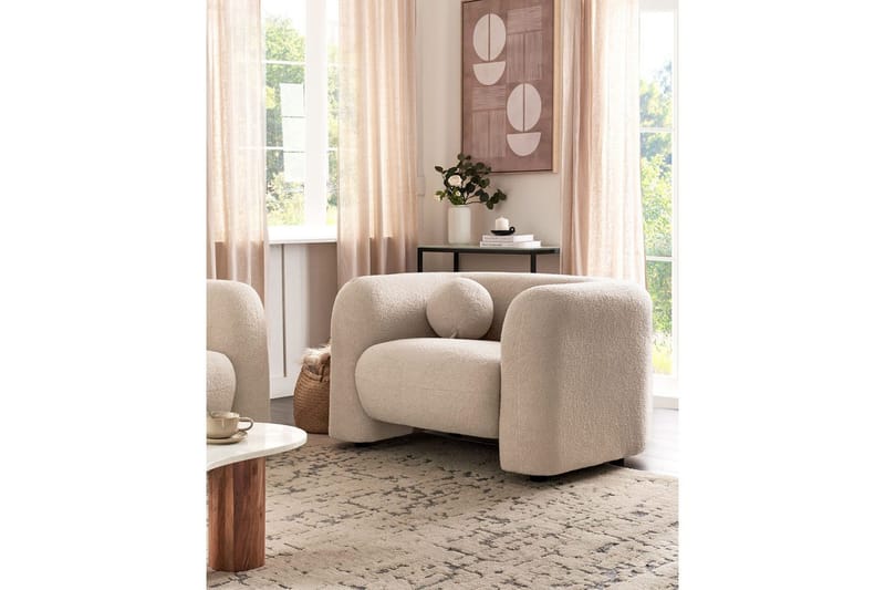 Fåtölj Leiren - Beige/Bouclé - Möbler - Stolar & fåtöljer - Fåtölj