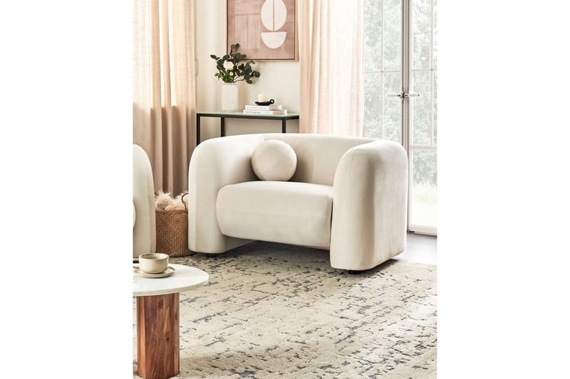 Fåtölj Leiren - Off-white/Sammet - Möbler - Stolar & fåtöljer - Fåtölj