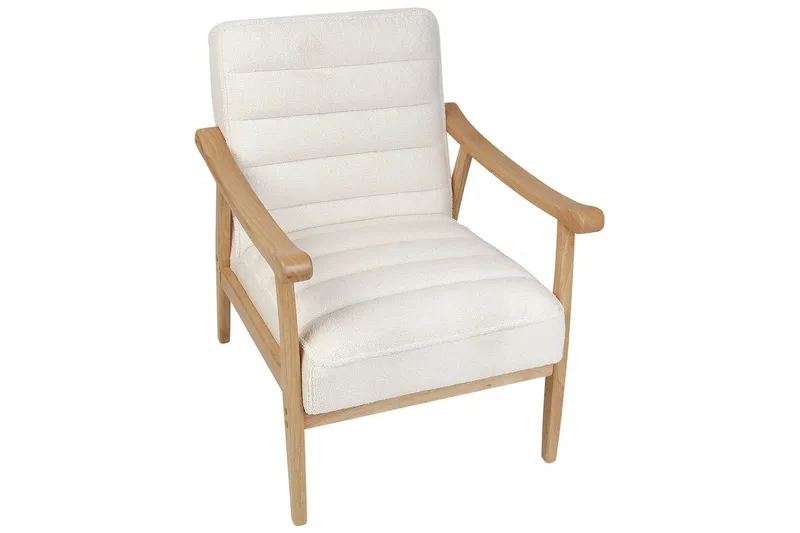 Fåtölj Leknes - Vit, ljust trä - Möbler - Stolar & fåtöljer - Fåtölj