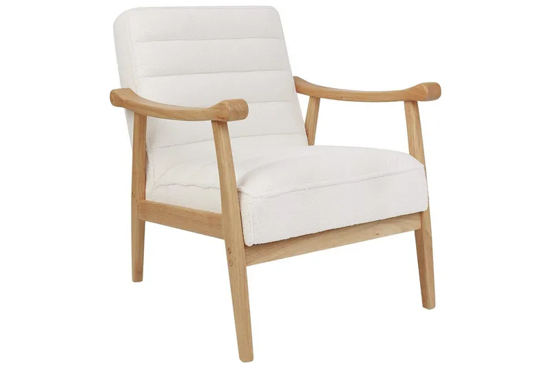 Fåtölj Leknes - Vit, ljust trä - Möbler - Stolar & fåtöljer - Fåtölj