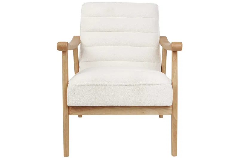Fåtölj Leknes - Vit, ljust trä - Möbler - Stolar & fåtöljer - Fåtölj